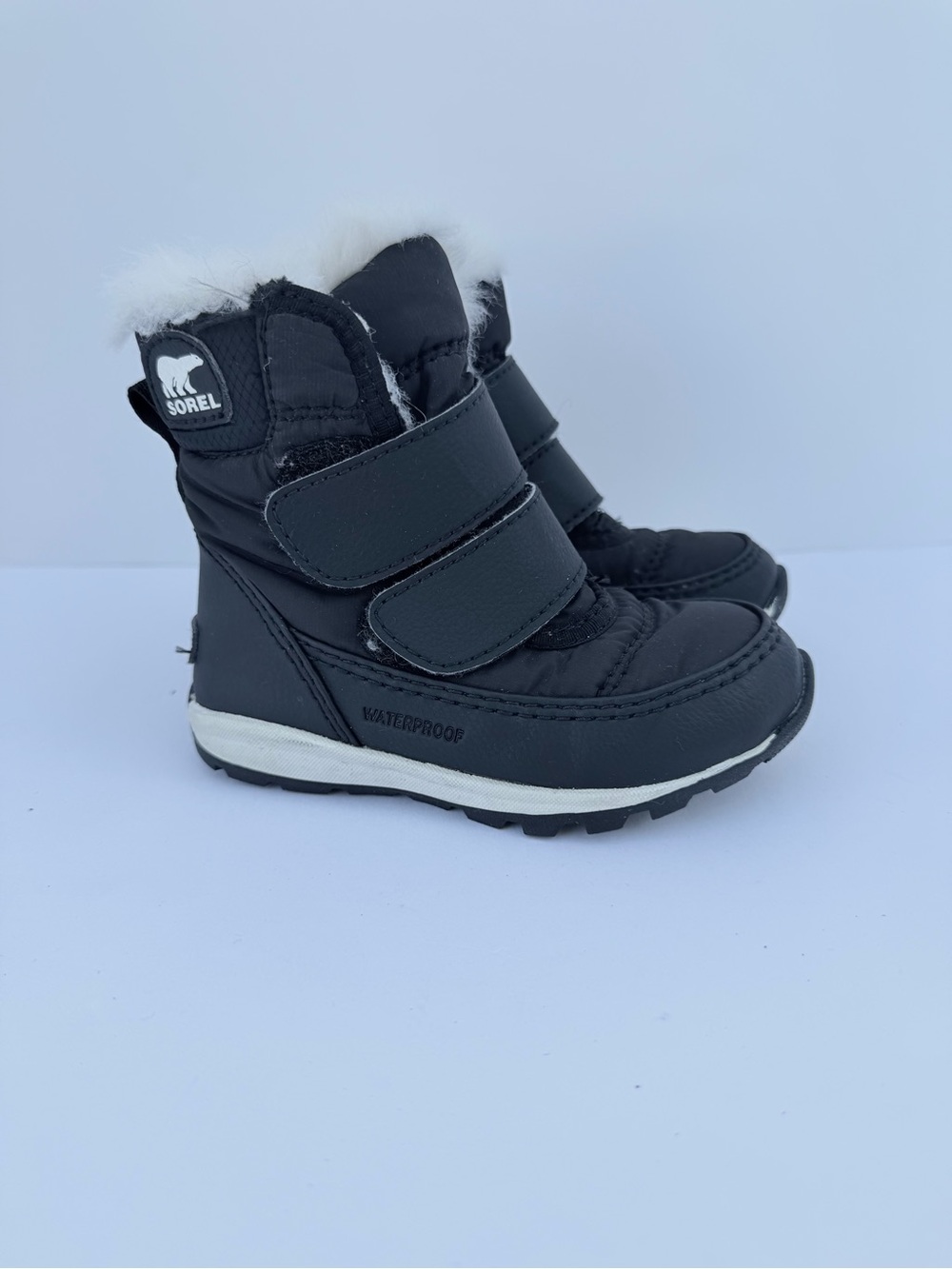 SOREL Kids Whitney II Strap Waterproof Black Winter Snow Boots